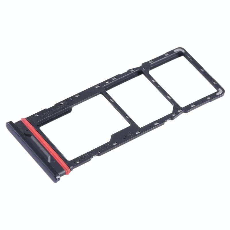For Infinix Smart 6 Plus India X6823 SIM Card Tray + SIM Card Tray + Micro SD Card Tray (Black)