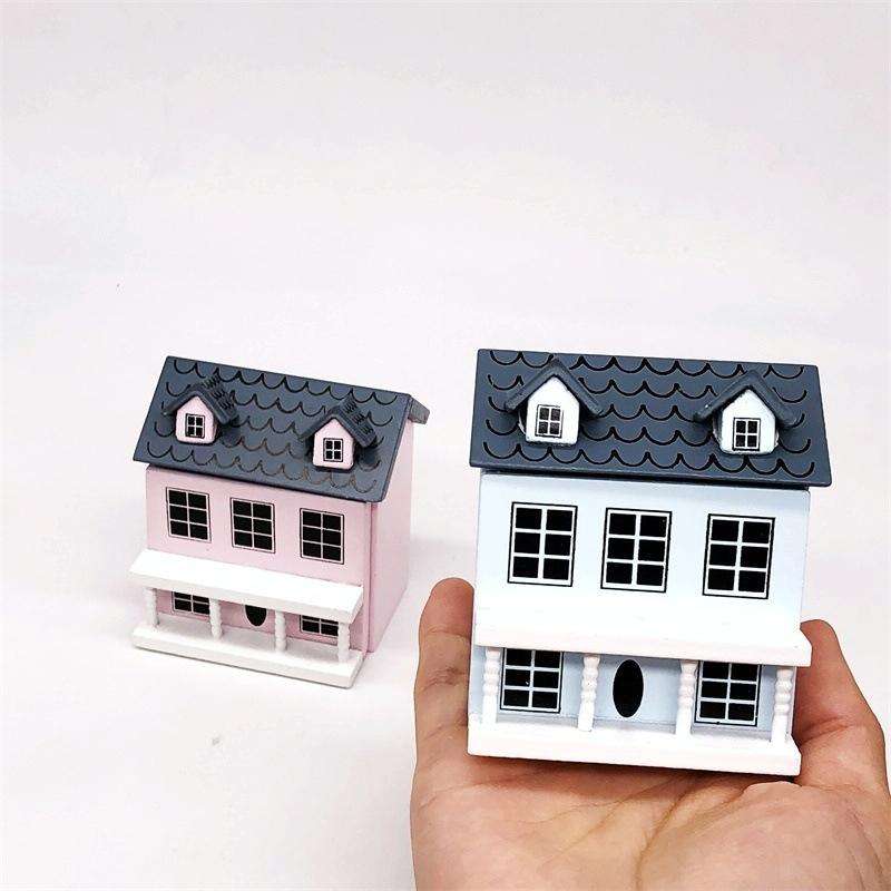 Dollhouse 1:12 Mini House Cute Pocket Villa(Blue)