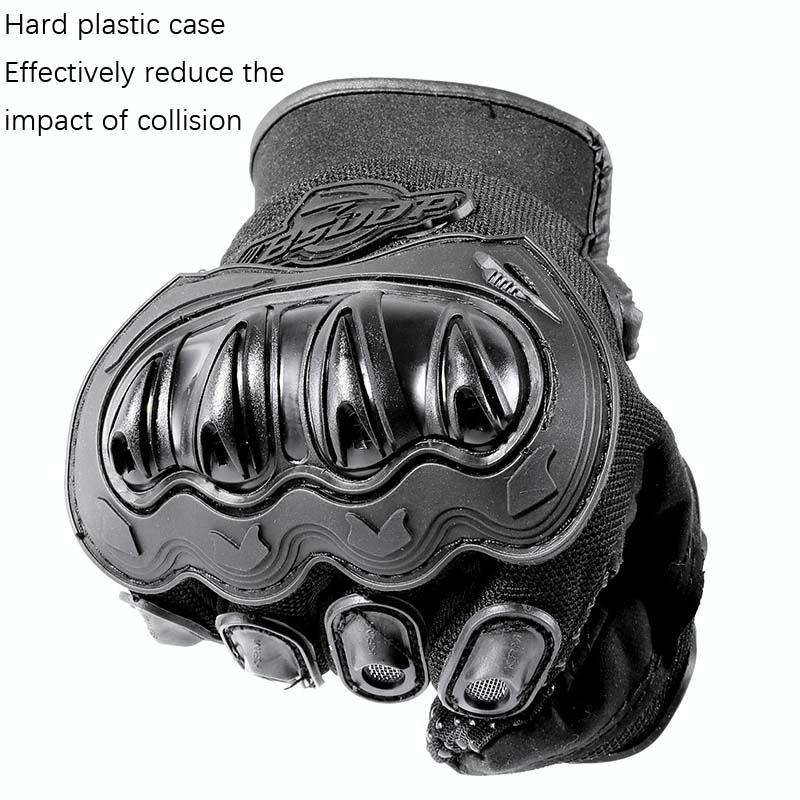 BSDDP RH-A0107 Motorcycle Riding Anti-Fall Full Finger Gloves, Size: L(Black+Grey)