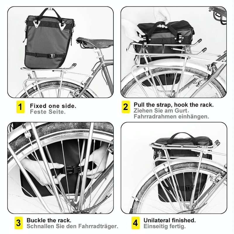 Rhinowalk Three-in-one Multifunctional Bicycle Rear Shelf Pannier Waterproof Long-distance Equipm...