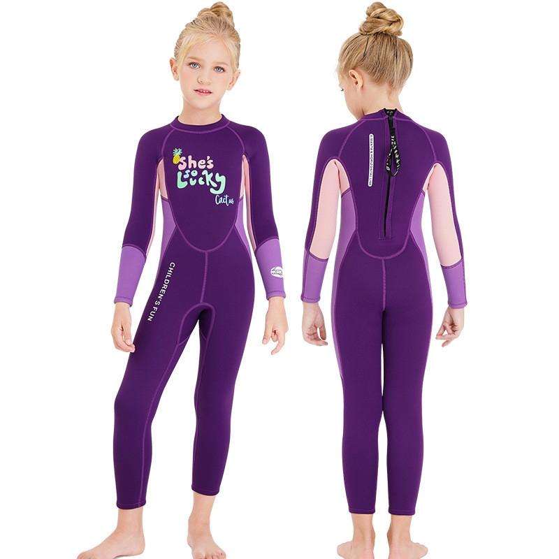 DIVE&SAIL Children Warm Swimsuit One-piece Wetsuit Long Sleeve Cold-proof Snorkeling Surfing Suit...