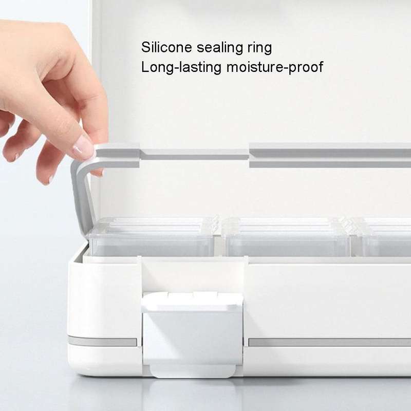 24 Grid Large Capacity Sealing Pills Case 3 Times A Day 7 Day Medicine Organizer Box(White)