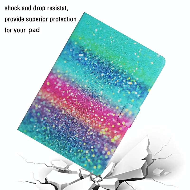 For Samsung Galaxy Tab A9 Colored Drawing Pattern Horizontal Flip PU Tablet Case with Sleep / Wak...