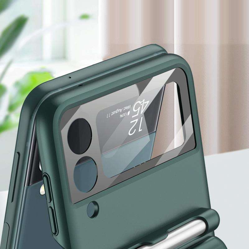 For Samsung Galaxy Z Flip3 5G GKK Magnetic Full Coverage Phone Flip Case with Pen(Black)