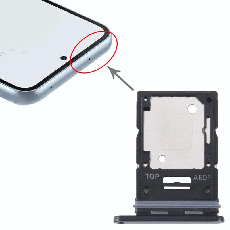 For Samsung Galaxy A54 SM-A546 Original SIM Card Tray + Micro SD Card Tray (Black)
