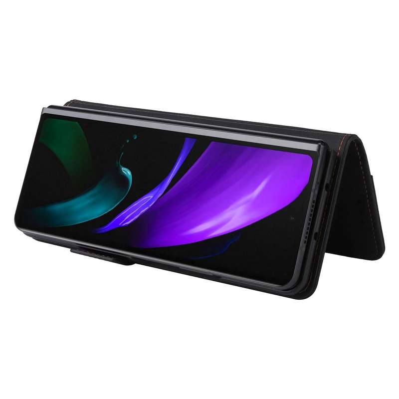 For Samsung Galaxy Z Fold2 5G Magnetic Clasp Flip Leather Phone Case(Black)
