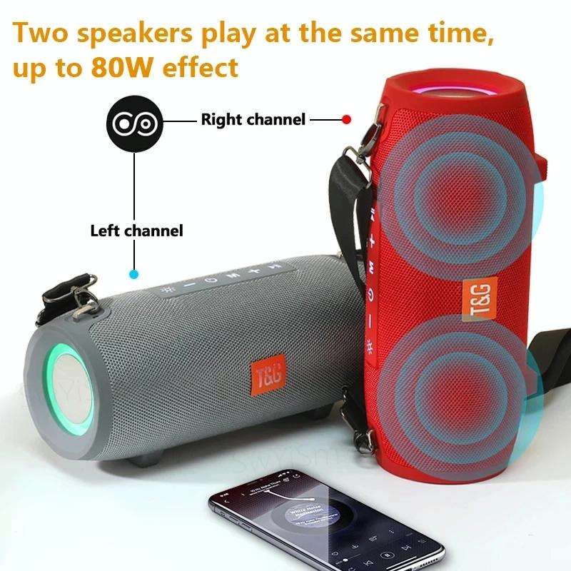 T&G TG322 40W Waterproof Portable LED Bluetooth Speaker(Black)