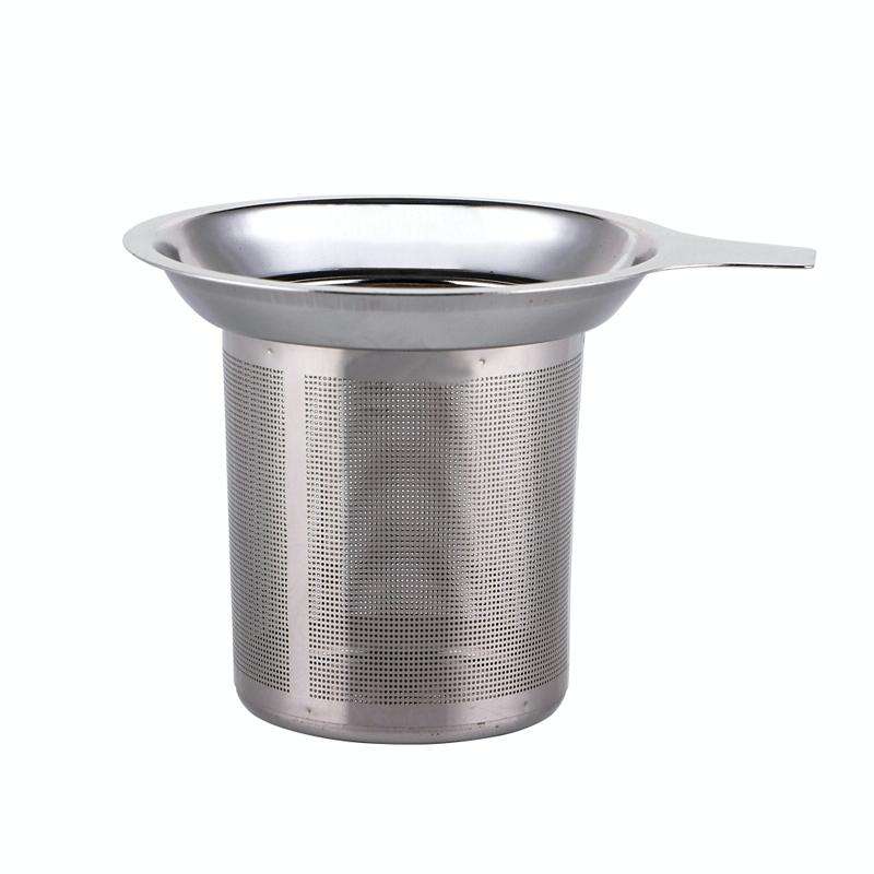 304 Stainless Steel Teapot Flat Bottom High Density Strainer With Handle(Silver)