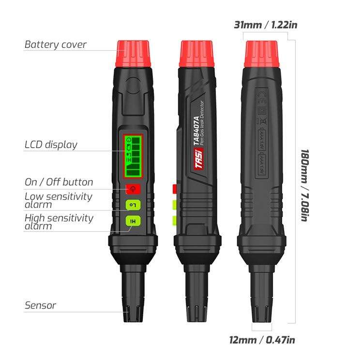 TASI TA8407A Carbon Monoxide Flammable Gas Detector Tester Pen