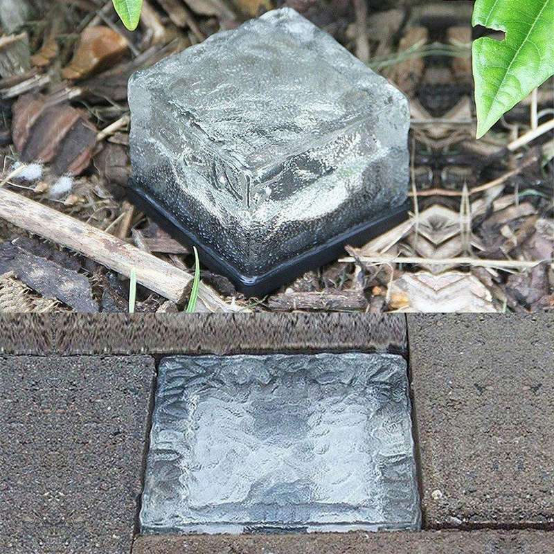 Solar Powered Square Tempered Glass Outdoor LED Buried Light Garden Decoration Lamp IP55 Waterpro...