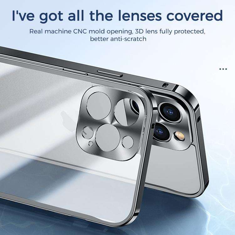 For iPhone 15 Pro Max Metal Frame Frosted PC Shockproof Phone Case(Silver)