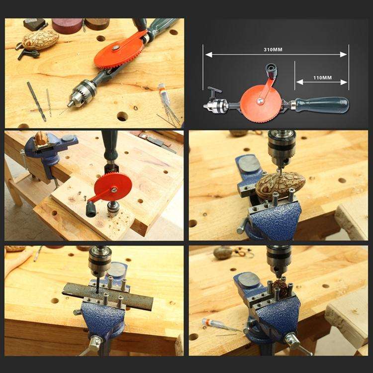 Powerful Manual Drill Steel Precision Casting DIY Woodworking Drill Universal Hand Drill Teaching...
