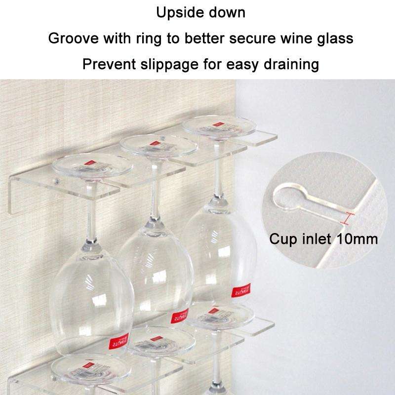 Household Red Wine Goblet Acrylic Upside Down Cup Holder(Three Cups)