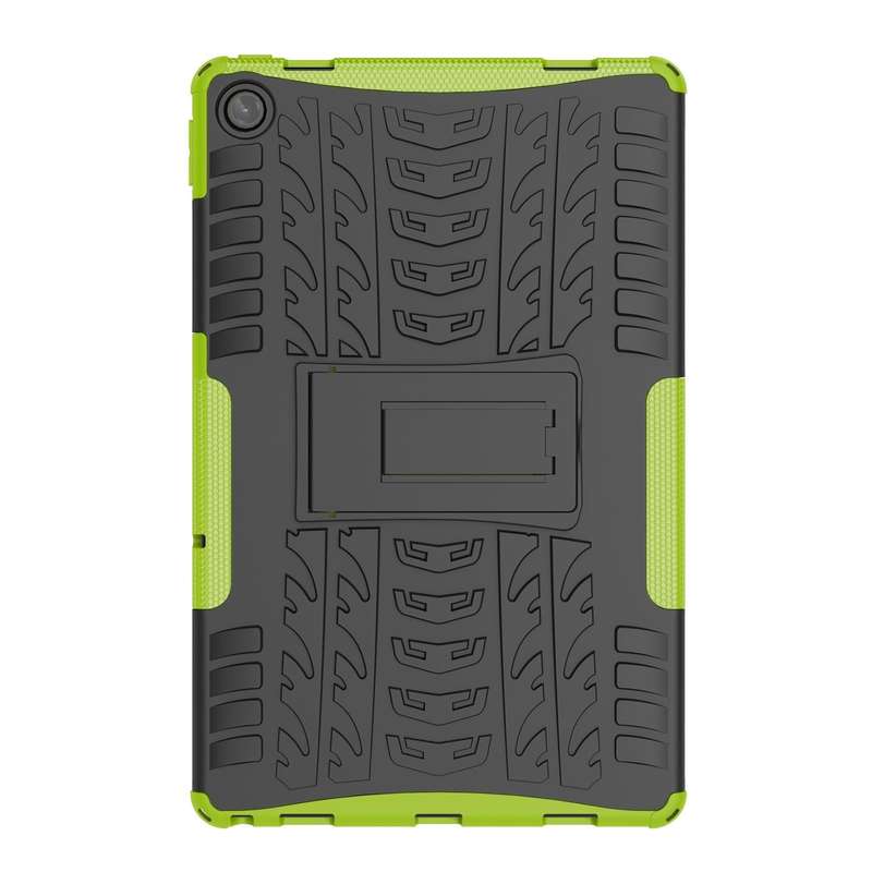 For Lenovo Tab M10 Plus 10.6 3rd Gen 2022 Tire Texture TPU+PC Shockproof Case with Holder(Green)