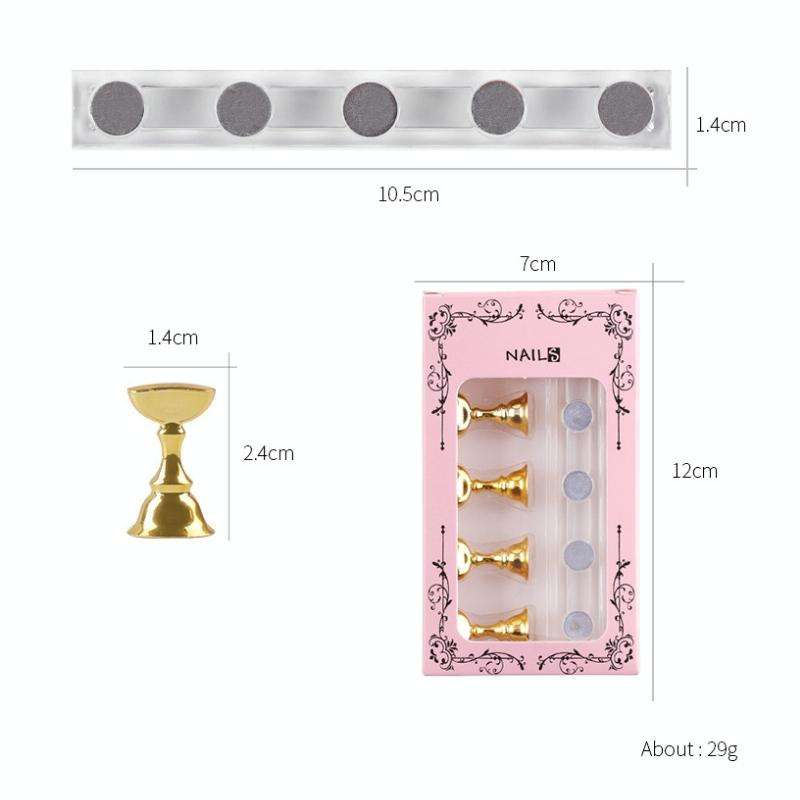 2 PCS Nail Art Chessboard Holder Nail Sheet Acrylic Base Practice Stand(Gold)
