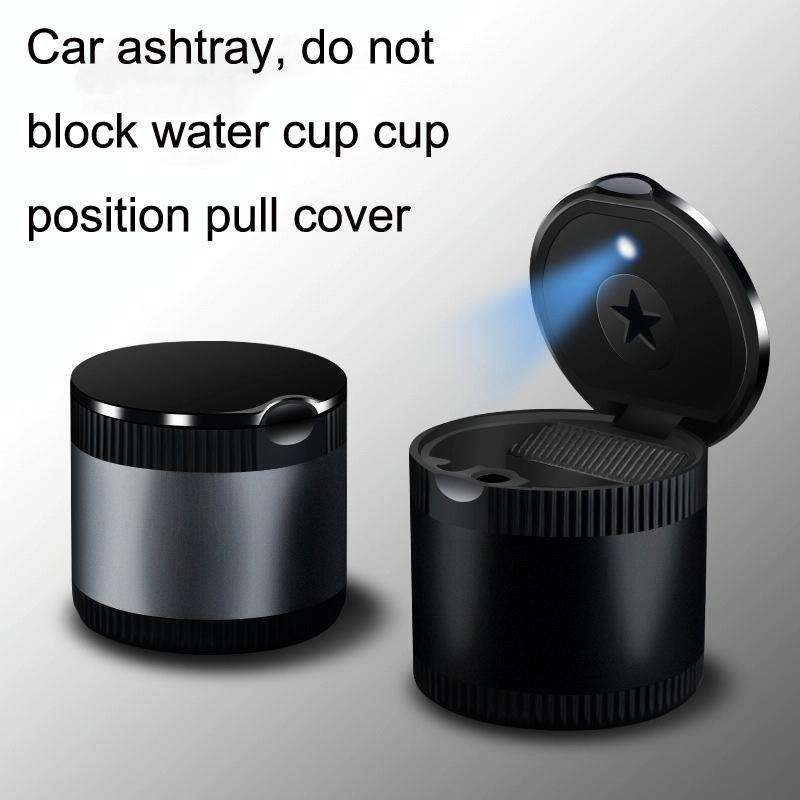 Car Ashtray With LED Ambient Light(Black)