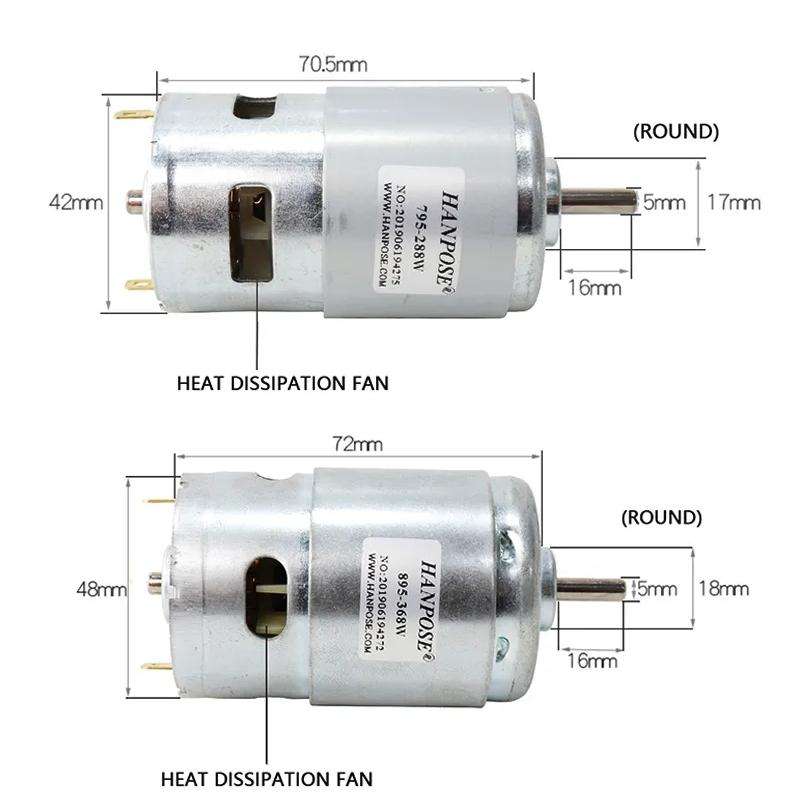HANPOSE 895-360W Durable Spindle DC Motor Lawn Mower Motor