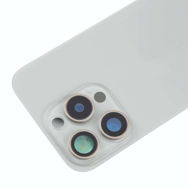 For iPhone 15 Pro Battery Back Cover with Camera Lens Cover + MagSafe Magnet(Titanium)