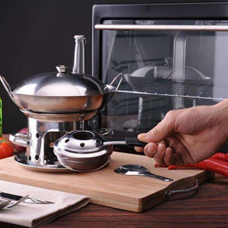 Outdoor Mini Stainless Steel Handle Alcohol Stove Camping Fuel Small Hot Pot Windproof Alcohol St...
