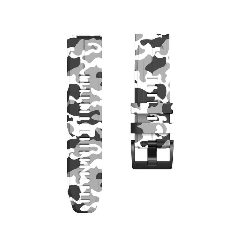 For Garmin Fenix 7X Camouflage Silicone Watch Band(White)
