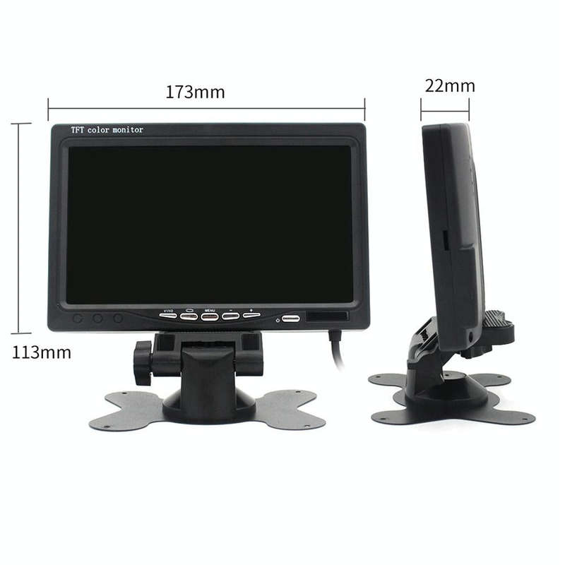 7.0 inch Car Monitor / Surveillance Cameras Monitor with Adjustable Angle Holder & Remote Control...