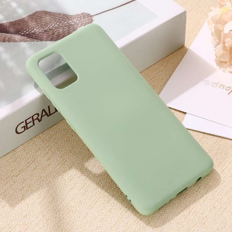 For Galaxy A71 Solid Color Liquid Silicone Shockproof Full Coverage Protective Case(Green)