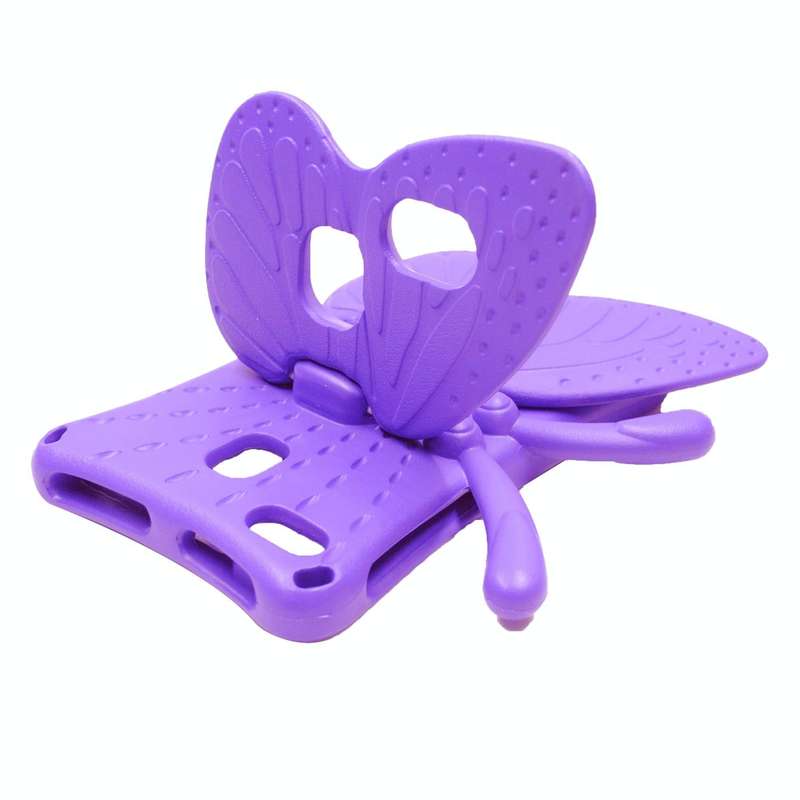 For Samsung Galaxy Tab A9 8.7 X110/X115 Butterfly Bracket Kids EVA Shockproof Tablet Case(Purple)