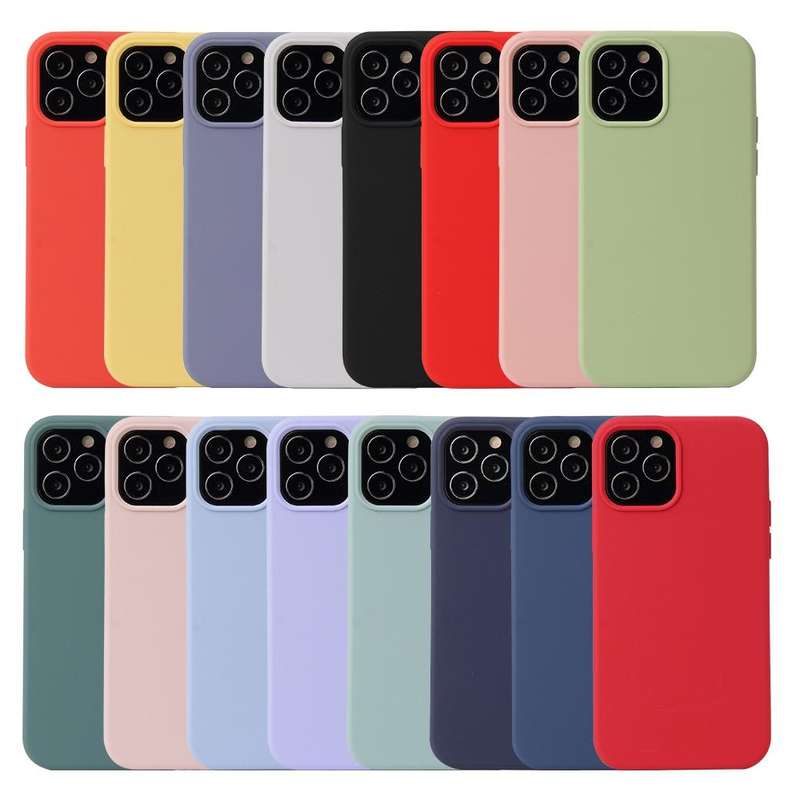 For iPhone 12 / 12 Pro Solid Color Liquid Silicone Shockproof Protective Case(Sand Pink)