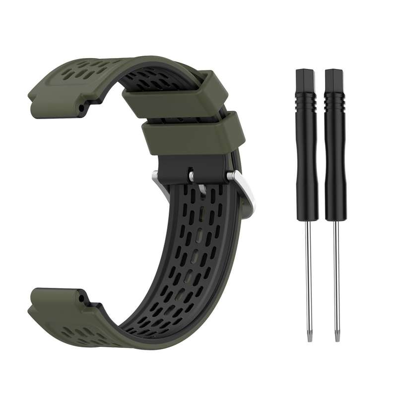 For Garmin Approach S2 / S4 Two-color Silicone Watch Band(Army Green Black)