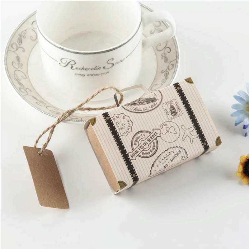 100 PCS Originality Wedding Mini Suitcase Sugar Box, Size: 8*5*2.5cm