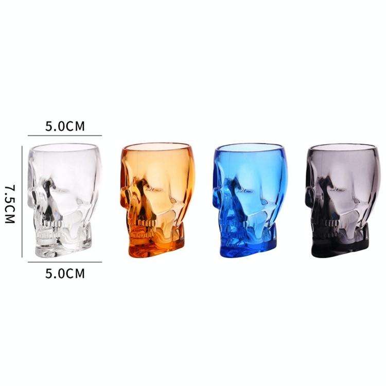 Skull Shape Transparent Acrylic Beer Cups(Black)