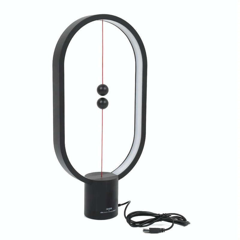 Beech Wood Balance Lamp LED Night Light USB Powered Bedroom Office Table Night Lamp Novel Light H...