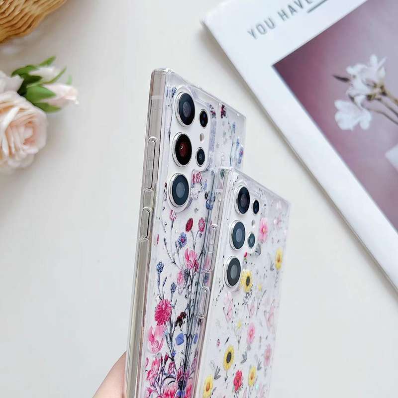 For Samsung Galaxy S23 Ultra 5G Spring Garden Epoxy TPU Phone Case(F01 Love of Butterfly)