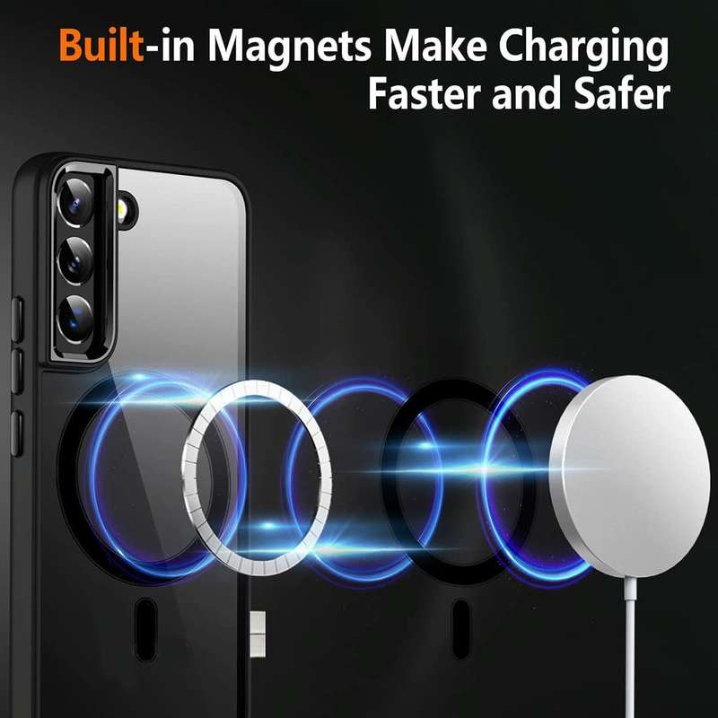 For Samsung Galaxy S22 5G Acrylic PC MagSafe Phone Case(Black)