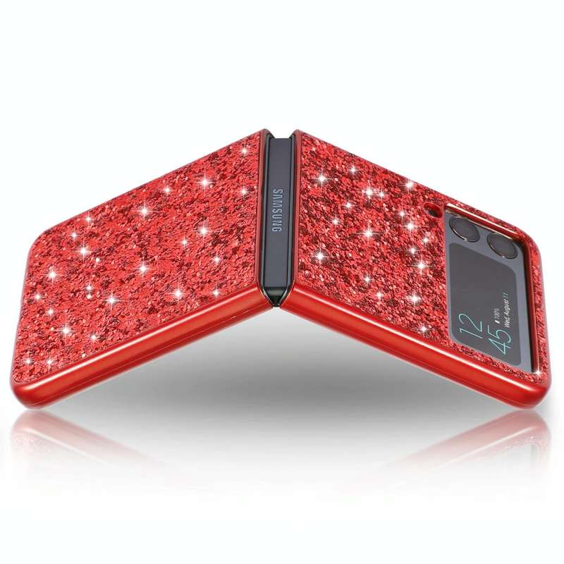 For Samsung Galaxy Z Flip3 5G Glitter Powder Shockproof TPU Protective Case(Rose Gold)