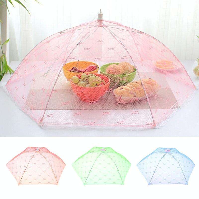Lace Folding Dish Cover Mesh Cover Dish Dust-proof Printing Food Cover Fly-proof Cover Food Cover...