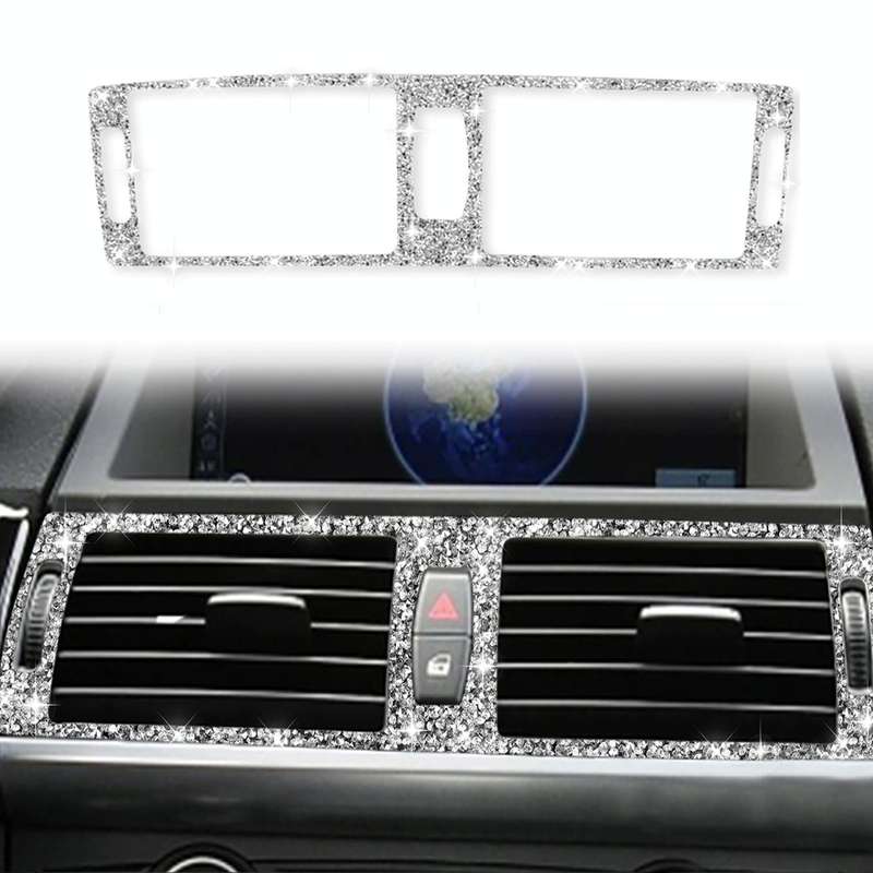 For BMW X5 E70 / X6 E71 2008-2013 Car Middle Air Outlet Diamond Decoration Sticker, Left and Righ...