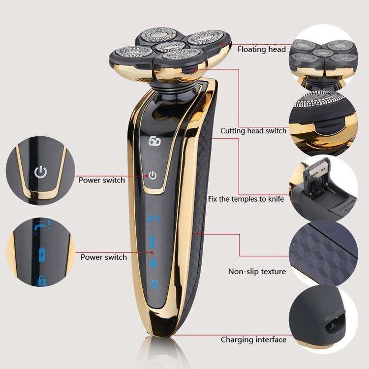 Men Electric Shaver Rechargeable Shaving Machine Waterproof Razor(Silver Grey)