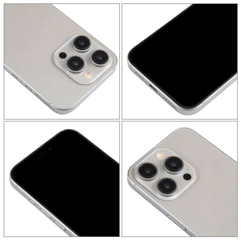 For iPhone 15 Pro Max Black Screen Non-Working Fake Dummy Display Model (Natural Titanium)