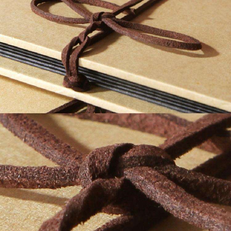 Retro Paste Folding 18 Fold Pages 34 Sides Creative Manual Album Book(Black Kraft Inside Page)