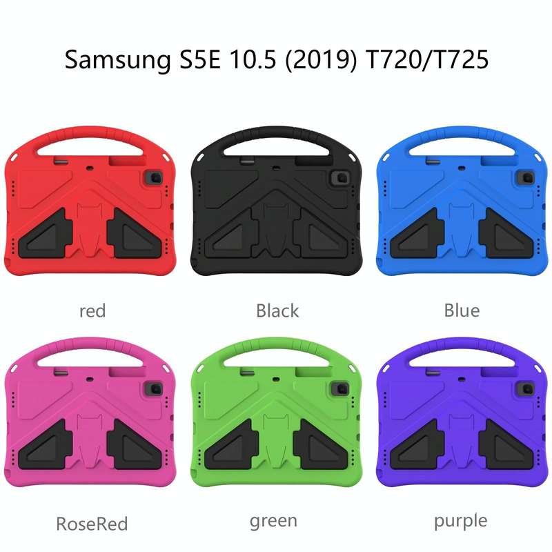 For Galaxy Tab S5e T720/T725 EVA Flat Anti Falling Protective Case Shell with Holder(Black)