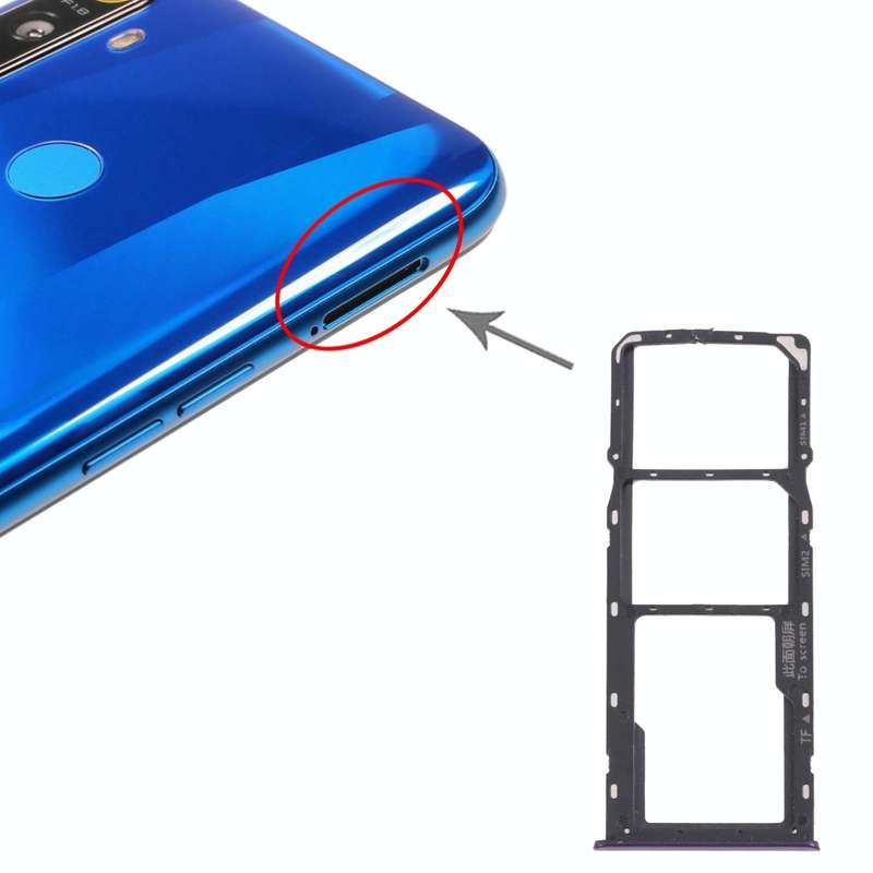 For OPPO Realme 5  SIM Card Tray + SIM Card Tray + Micro SD Card Tray (Purple)