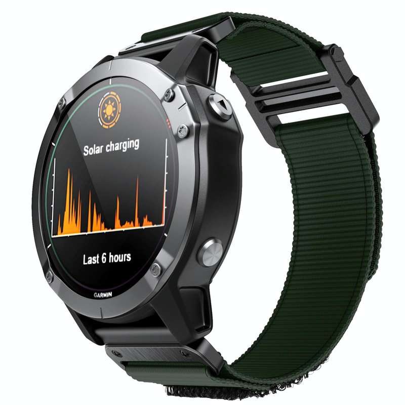 For Garmin Fenix 6X / 5X 26mm Hook And Loop Fastener Nylon Watch Band(Army Green)