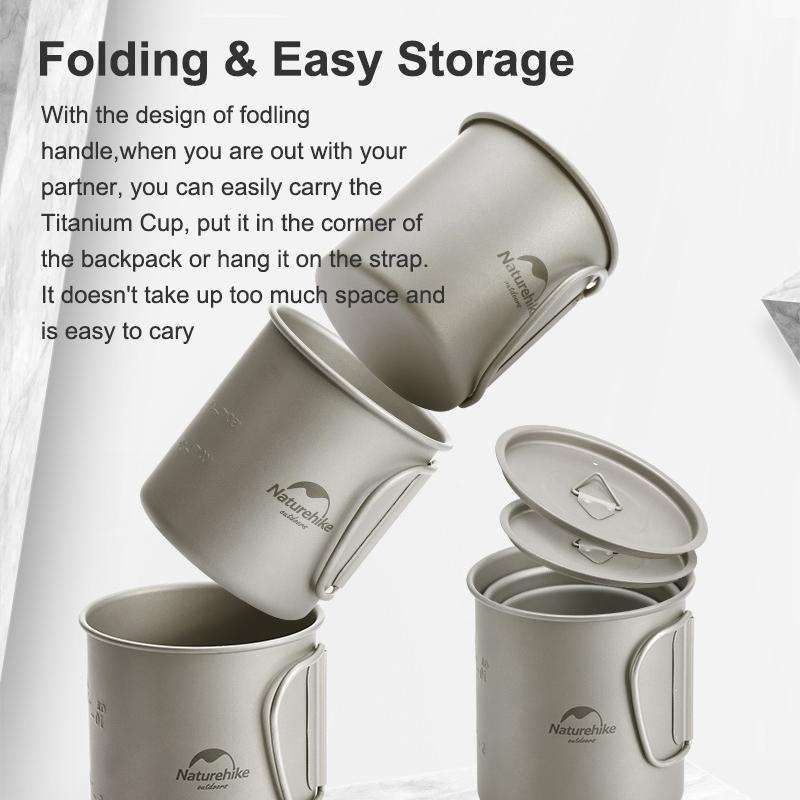 Naturehike NH20CJ005 300ml Titanium Cup Portable Tableware