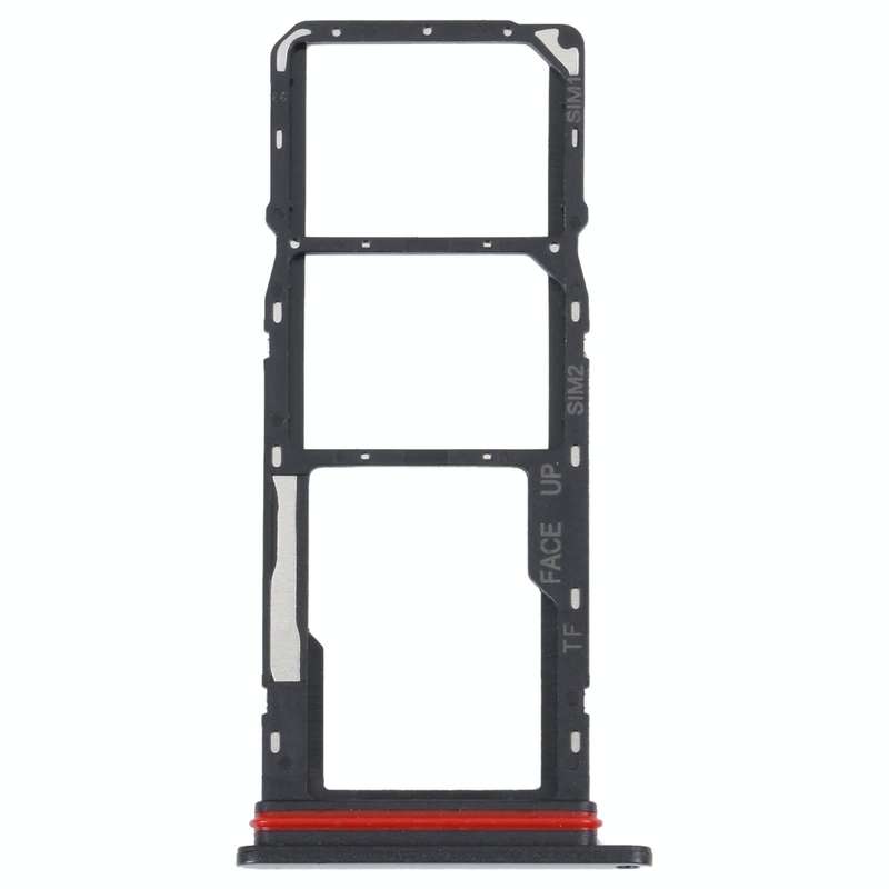 For Motorola Moto G22 SIM Card Tray + SIM Card Tray + Micro SD Card Tray (Black)