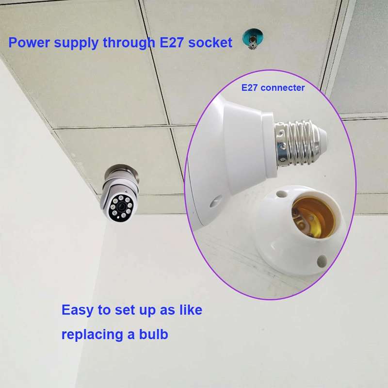 DP19 Smart WiFi HD Outdoor Network Light Bulb Camera, Support Infrared Night Vision & Motion Dete...