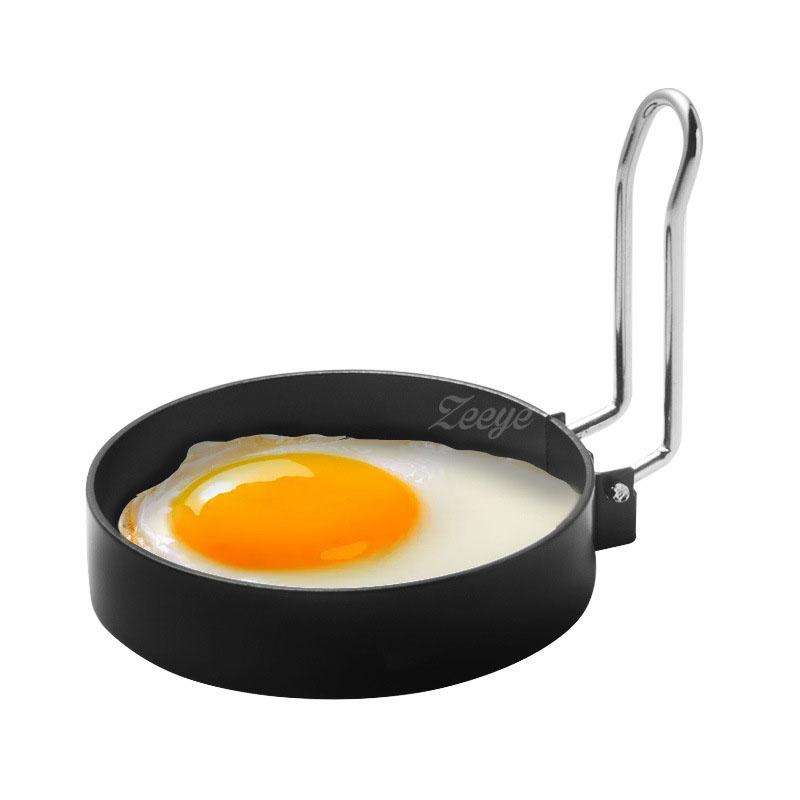 Egg Ring Iron Spray Non-Stick Round Omelette Model Omelette Mold, Specification: 4 PCS + Brush