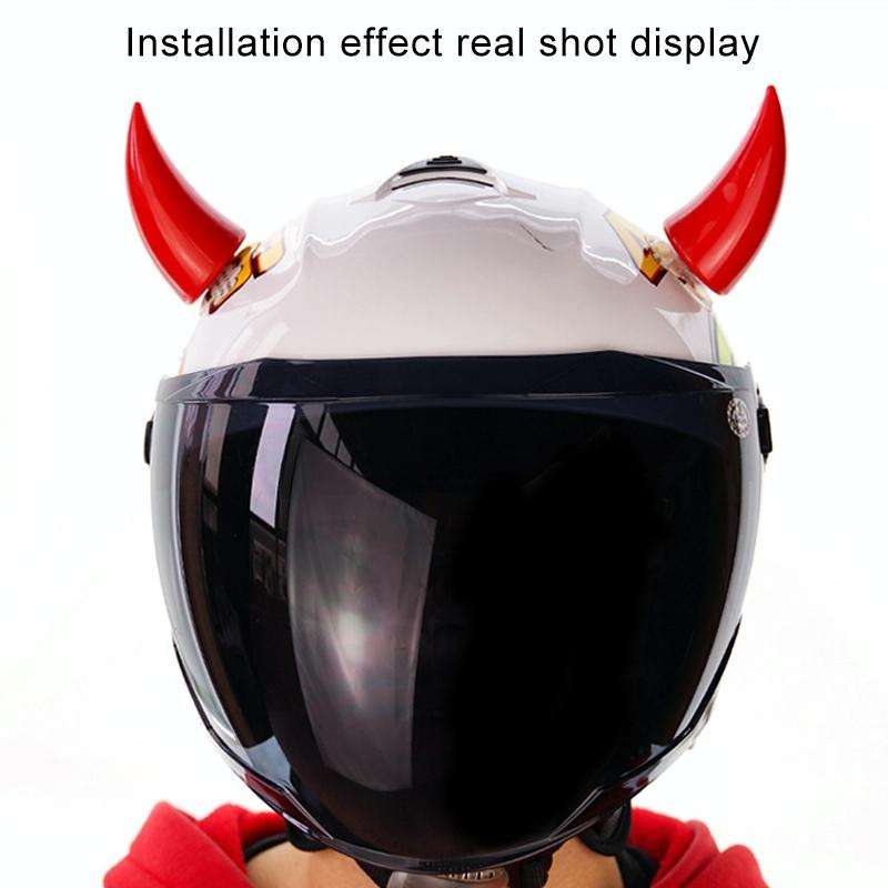 2 PCS Motorcycle Helmet Devil Decoration Motorbike Helmet Suction Cups Horns Decoration Headwear ...