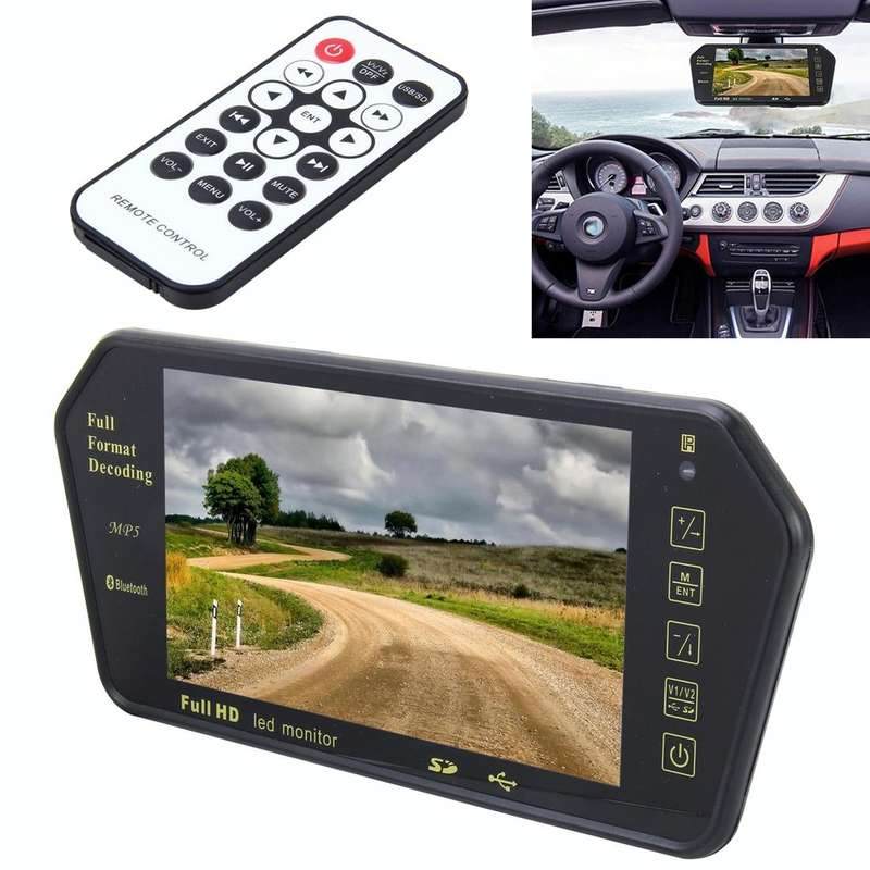 7 inch 480*234 Rear View TFT-LCD Color Car Monitor with Bluetooth MP5 Player, Support Reverse Aut...