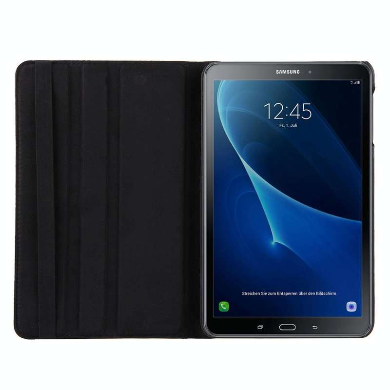 For Galaxy Tab A 10.1 / T580 Litchi Texture Horizontal Flip 360 Degrees Rotation Leather Case wit...
